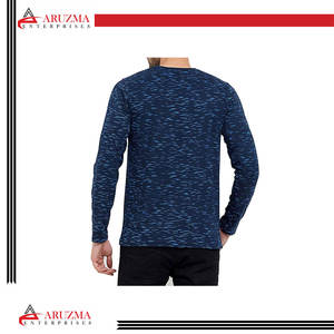 T-shirt à manches raglan en coton coupe ajustée 2022 pour hommes T-shirt uni à manches longues de gymnastique avec motif de lettres tissées - Product Image 4