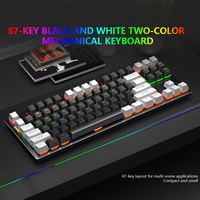 LEAVEN K550 80% 87 KeysColors Keycaps Gaming English Layout Stock Color Matching Mute Wired Mechanical Keyboard Red Axis