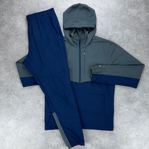 Chaqueta de color contrastante para hombre, conjunto de chándal de dos piezas, Sudadera con capucha y cremallera, ropa deportiva para entrenamiento deportivo - Product Image 4