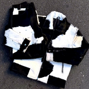Veste unisexe réversible en fausse fourrure à imprimé vache, manches longues, fermeture éclair, col rabattable, vêtement d'extérieur décontracté d'hiver, coupe classique - Product Image 4