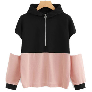 Custom Color Block <b>Hooded</b> Sweatshirt Oversized <b>Zip</b> Up Hoodie Polyester Cotton Winter Casual Wear OEM - Product Image 6