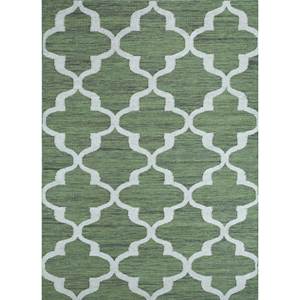 Alfombras Trenzadas a Mano de Lana y Viscosa de Tejido Plano Verde Indusbar Adwv-13020 para el Hogar, Rectangulares, para Pasillo, Sala de Estar y Dormitorio - Product Image 1