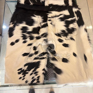 Western Cowboy Casual Hair-on Hide <b>Shorts</b> for <b>Men</b> Real Cowhide <b>Leather</b> Handmade Quick Dry Button Fly Customizable - Product Image 3