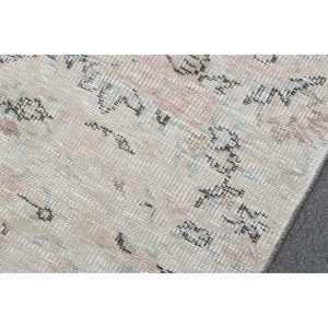 พรมวินเทจ ขนาด 4.5x7.9 ฟุต พรมปูพื้นลายดอกไม้สีขาว ทำจากขนสัตว์แบบตุรกี - Product Image 5