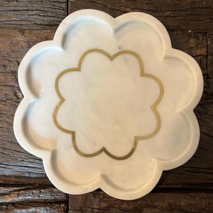 Round White Marble Indented Spoon Rest Metal <b>Kitchen</b> Holder for Spatulas Spoons <b>Tongs</b> More - Product Image 6