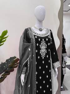 ชุดเล่น Salwar ผ้าปักลายสไตล์ปากีสถานสำหรับงานปาร์ตี้ - Product Image 3