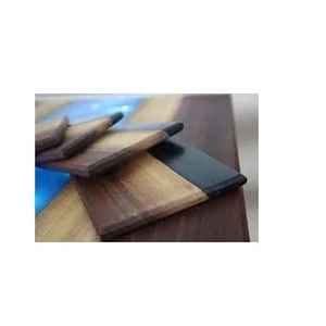 Sous-verres en résine de bois écologiques réutilisables de forme carrée avec motif de fissure de bois, tapis et coussinets de haute qualité, qualité d'exportation - Product Image 5