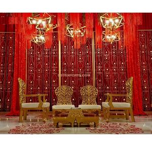 ชุดเทียนตกแต่งงานแต่งงานแบบฟิวชั่นสำหรับติดผนังผนังผนังสีทองสีแดงสำหรับเวทีแต่งงานประกาย - Product Image 1