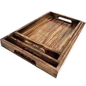 ถาดเสิร์ฟไม้อะคาเซียเกรดอาหารดีไซน์วินเทจของตกแต่งบ้านสินค้าขายดี impex - Product Image 1