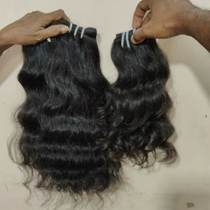 Tejido de cabello Virgen sin procesar. 100% cabello humano Remy indio Virgen sin procesar de India. Desprendimiento de pelo libre de enredos - Product Image 1