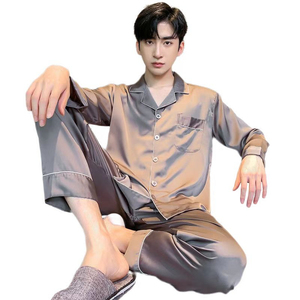 Original Factory Soft Silk <b>Pajamas</b> Long Sleeve Night Oversize T Shirt Comfortable Sleepwear Sleep Dress - Product Image 1