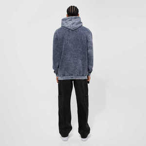 Thermique Nouveau Haute Qualité 100% Coton Acide Lavé À Capuche Haute Lavage Vieille Pierre Lavé Vintage À Capuche - Product Image 5