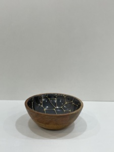 Silver Plated Metal Serving Bowl With Wooden Base Stand High Quality Modern Style for <b>Table</b> Top Parties in Wholesale Price - Product Image 4