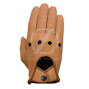 Gants de conduite en cuir pour hommes grande taille, antidérapants, avec sangle de poignet réglable, chauds, compatibles écran tactile, pour usage extérieur et adulte - Product Image 5