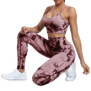 Nuevo Conjunto personalizado de mallas de Yoga para mujer, conjuntos de Fitness para gimnasio, ropa deportiva de 2 piezas para mujer, Top corto de Yoga con frente torcido, Sujetador deportivo y pantalones cortos - Product Image 1