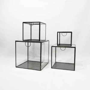 Boîte à bijoux en verre avec cadre carré en or de qualité supérieure, boîte à souvenirs pour porte-alliances de mariage, cadeau, décoration de bureau de mariée, boîte de rangement au prix le plus bas - Product Image 5