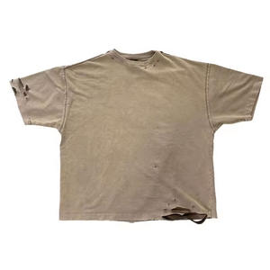 Camisetas recortadas personalizadas para hombre, camiseta de peso pesado con serigrafía personalizada y hombros caídos de 300gsm - Product Image 4