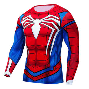 Factory Made Trending High Quality BJJ Custom Digital Printed Rashguards Men Sublimated Custom <b>Spiderman</b> Print Rash Guards - Product Image 2