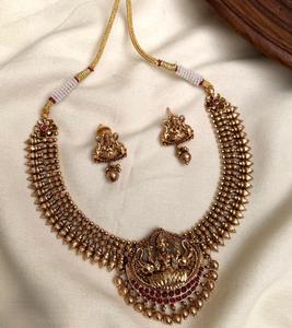 Premium Quality <b>Gold</b> Plated Classic Temple <b>Jewelry</b> <b>Set</b> Necklace <b>Set</b> With Earrings for Women's Weddings Parties Engagements - Product Image 2