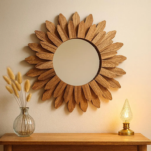 El espejo de pared en demanda diseñado para interiores de casas sofisticadas El marco de metal Premium agrega esencia artística a los espejos de la sala de estar - Product Image 1