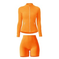 Ensemble short et veste pour femme avec logo personnalisé, léger, respirant, haute élasticité, écologique, deux pièces, pour la salle de sport, entraînement, 2025
