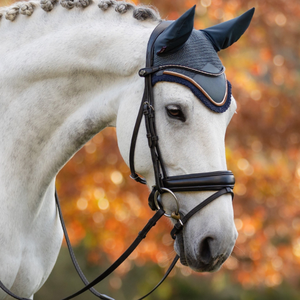 ผ้าคลุมหน้าแบบซักได้สำหรับขี่ม้าดูหรูหราหมวกถักโครเชต์หูม้าแบบพรีเมียมระบายอากาศได้ - Product Image 3