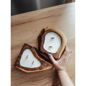 Portavelas de masa y soporte en madera de bambú con acabado personalizado perfecto para una decoración elegante del hogar - Product Image 5