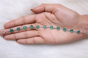 925 Sterling Silver Handmade <b>Gemstone</b> Green Onyx Spinner <b>Bracelet</b> Jewelry 925 Solid Stone Best Quality Wedding Gift <b>Bracelet</b> - Product Image 3