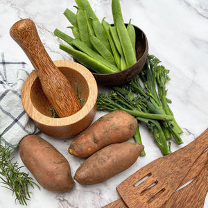 โรงงานขายส่งครกและสากไม้มะพร้าว ราคาถูกที่สุด ครกและสากไม้ เครื่องมือบด - Product Image 6