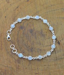 Bracelet en argent de style bohème fait à la main bijoux en argent sterling 925 pierre de lune pierre précieuse tendance Bracelet bijoux pour femmes cadeau pour - Product Image 3