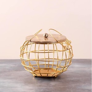 High Quality Stylish Metal Wire & Wooden Handmade <b>Baskets</b> Eco-Friendly & Durable for Home Storage & <b>Display</b> Modern Style - Product Image 4