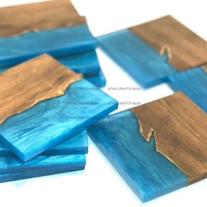 Nouveau style de sous-verres de bonne qualité en bois et résine résine résine époxy meilleur sous-verre pour le bureau et la maison de SCI - Product Image 5