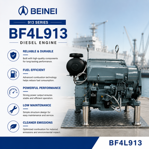 Moteur diesel 4 cylindres en ligne refroidi par air de haute qualité, série 913 BF4L913, 4 temps, turbocompressé, pour assemblage industriel - Product Image 3