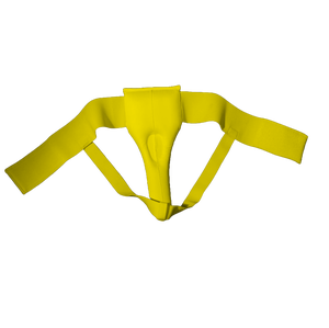 แผ่นป้องกันขาหนีบสีเหลืองสำหรับผู้หญิง ป้องกันการลื่นไถล เหมาะสำหรับฟิตเนส ศิลปะการต่อสู้ คิกบ็อกซิ่ง ผลิตจากโพลีเอสเตอร์ผสมผ้าฝ้าย - Product Image 3