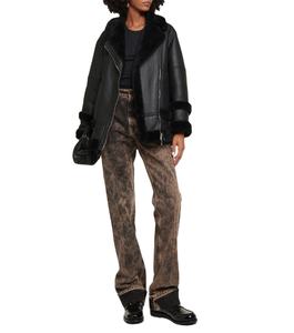 แจ็กเก็ตบอมเบอร์สำหรับผู้ชาย B-3ให้ความอบอุ่นหนังแกะแท้ผ้าแคนวาสกันน้ำกันลมสำหรับฤดูหนาว - Product Image 2