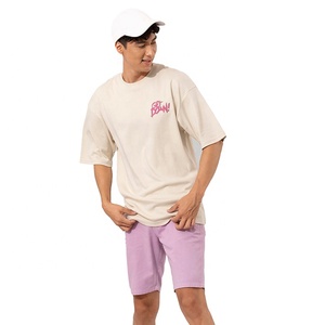 Vente en gros T-shirt imprimé bouffant pour hommes surdimensionné personnalisé 100% coton avec col rond et épaule tombante Service OEM - Product Image 3