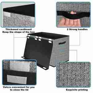 Boîtes de rangement en tissu avec couvercles, pliables, grandes boîtes de rangement pour jouets, cubes organisateurs pour enfants - Product Image 6