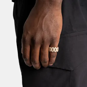 แหวนคิวบาดีไซน์ทันสมัย ลายโซ่เรขาคณิต ประดับอัญมณี เหมาะสำหรับทุกโอกาส - Product Image 2