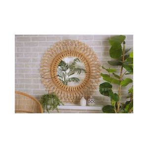Miroir mural en rotin de haute qualité décor naturel de taille personnalisée avec de nouveaux designs faits à la main au Vietnam - Product Image 2