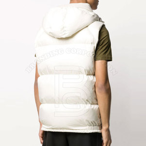 Clothing Manufacturers Custom Logo Sleeveless Hooded Wool-Lined Puffer Vest Winter Casual Mens Stand Collar High Street Nylon - Product Image 4
