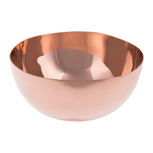 Bol de service alimentaire lisse en cuivre pur Dernière conception de service de salade de fruits Bol en cuivre de forme ronde Fabricant d'Inde - Product Image 3