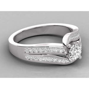 Bague solitaire en or 18 carats avec diamant brillant cultivé en laboratoire, élégante et luxueuse - Product Image 5