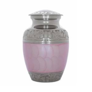 Latón blanco con banda de grabado Pequeño recuerdo Urnas de cremación Venta caliente Cenizas humanas Recuerdos de metal Hecho India - Product Image 3