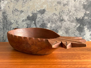 Handcarved Pineapple Wood Serving <b>Bowl</b> Tray Polished and Handmade for Snacks and Fruits for <b>Parties</b> - Product Image 3