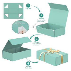 Grande boîte-cadeau de luxe 13.8x9x4.3 pouces fermeture magnétique de ruban de boîte de rangement pour la boîte d'emballage de luxe - Product Image 3