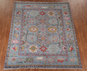 Alfombra turca Oushak hecha a mano con hermosos tintes vegetales, de lana anudada a mano, para dormitorio, sala de estar, hotel, tamaño personalizable disponible. - Product Image 2