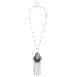 Collar de cadena Colgante de Piedra de resina chapado en rodio Urthn Producto de moda 1111409H - Product Image 1