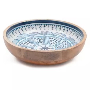 Tazón de Madera de Nuevo Diseño con Estampado de Esmalte, Tazón Decorativo para Sopa y Ensalada - Product Image 3