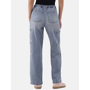 Mid Waist Comfortable <b>Cargo</b> Trousers for Women Loose Straight Leg Soft Fabric Casual <b>Pants</b> - Product Image 2