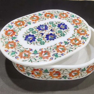 Vật liệu Tốt nhất mới tự nhiên thiết kế đá cẩm thạch <span class=keywords><strong>Inlay</strong></span> hộp với bán đá quý hoa nghệ nhân tinh khiết cho đồ trang sức lưu trữ mục đích trường hợp - Product Image 1